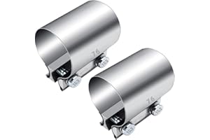 Dianrui 2PCS 3" Butt Joint Stainless Steel Clamp Band,3" Universal Widening Clamp Fit for Exhaust System, Muffler H-031-76