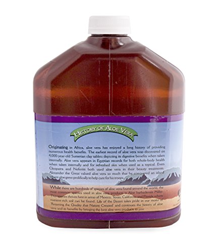 Lily of the Desert Preservative Free Organic Inner Fillet Aloe Vera Juice, 128 Ounce - Supports Health Digestion