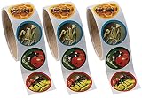Fun Express 3 Rolls Realistic Bug/Insect Stickers (3x100 Piece), 1.5"