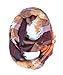 Lucky Leaf Women Winter Checked Pattern Cashmere Feel Warm Plaid Infinity Scarf (Burgundy Yellow Plaid)