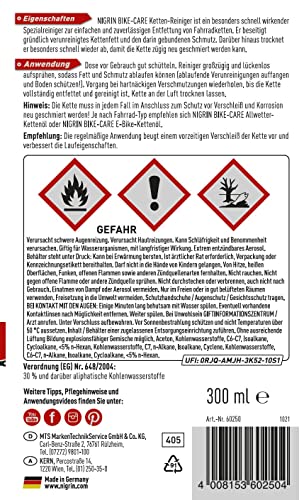 NIGRIN BIKE-CARE Fahrrad Kettenreiniger, 300 ml Sprühdose, Fahrradkette reinigen, entfettet Fahrradketten 8
