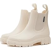 LIOERDIWE Short Rain Boots Women Waterproof Ankle Rainboots Fashion Chelsea Boots Non-Slip Garden Shoes for Outdoor Work Booties