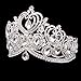 FUMUD Height 4.1'' Silver Luxurious Vintage Wedding Queen Princess Large Rhinestone Crowns And Tiaras Pageant Prom Bridal Crystal Hair Accessories (Silver)
