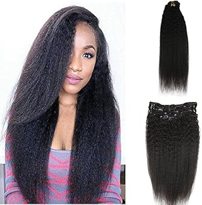 Full Shine 12 Inch Kinky Straight Remy Hair Natural Black For