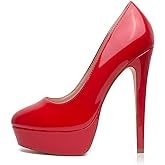 Elisabet Tang Women's Platform High Heels Pumps Shoes Peep Toe 5.5 inch Stilettos Slip On for Dress Wedding Party Prom