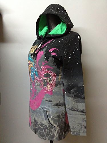 CRYSTAL ROCK ED HARDY Christian Audigier Women's Rhinestone Hoodie VBO