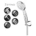 Handheld Shower Head with on off Switch - 5 Spray Settings High Pressure Shower Sprayer with 5 Feet Hose & Adjustable Wall Mount Bracket, Chrome Finish