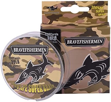 Bravefishermen Super Strong Pe Braided Fishing Line 8LB to100LB And 100Yard to 500Yard (Green Camo, 100Yard/8LB)
