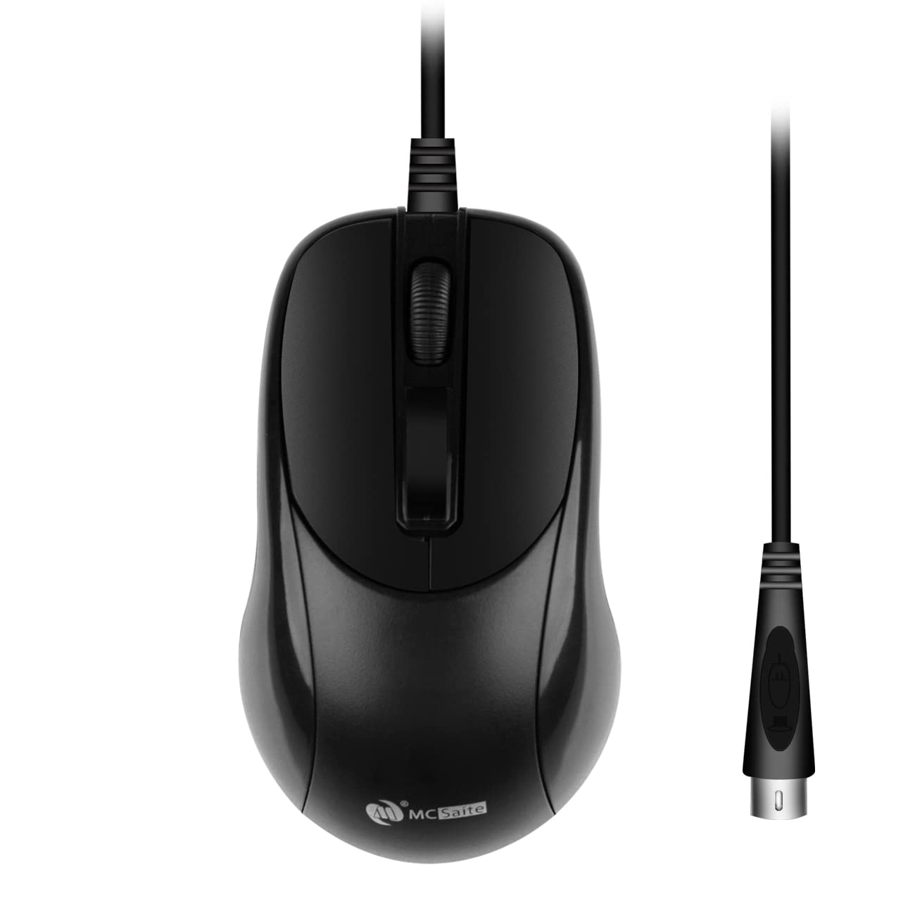 M MC Saite MCSaite Wired PS2 Optical Mouse - 3 Button with 1000 DPI Resolution for PC, Desktop, Laptop, Computer, Black