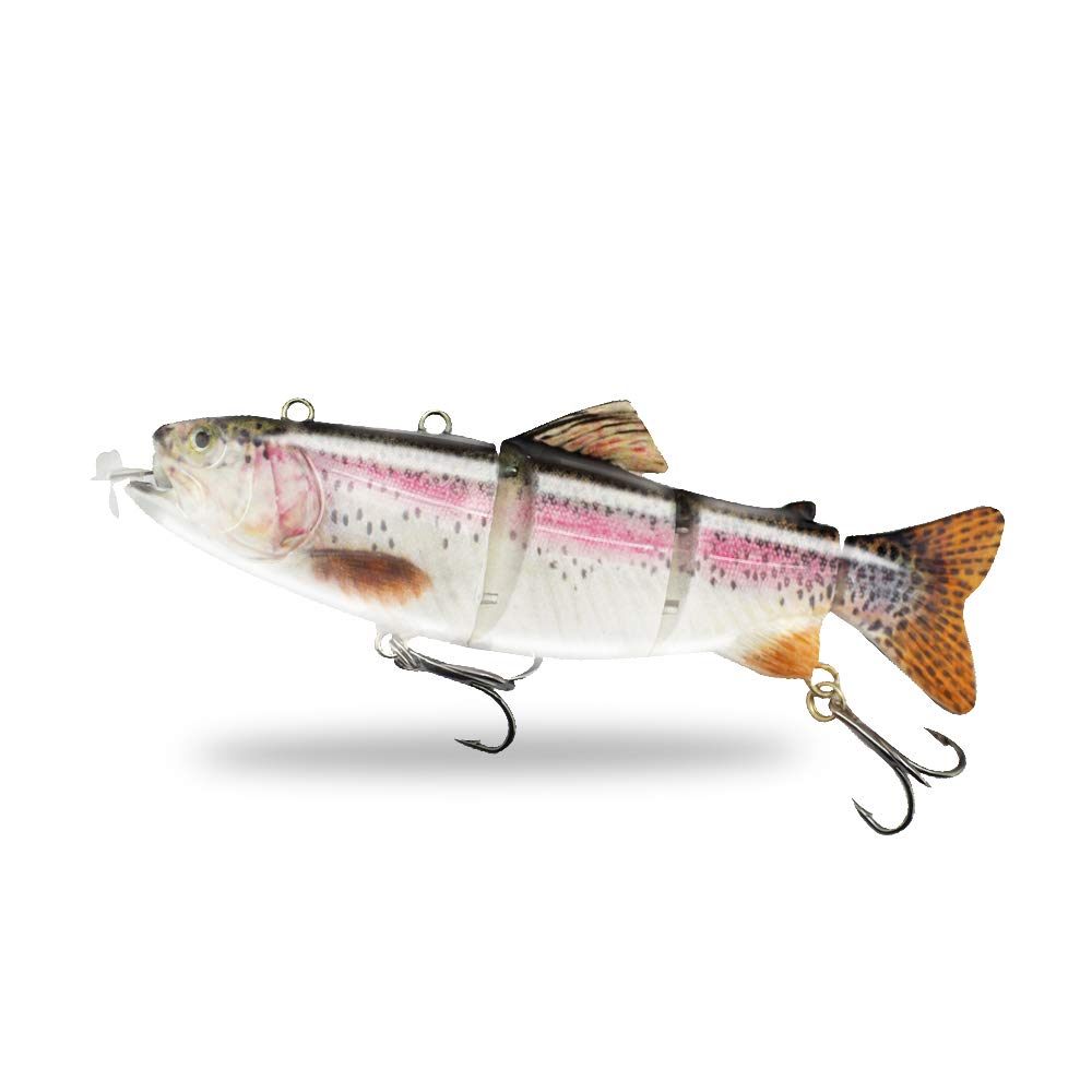 ods lure Robotic Swimming Lure USB Rechargeable LED Light 4-Segement Multi Jointed Swimbait Inteli Self-Propelling Electric Fishing Lure (734)