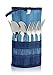 13 Piece Stainless Steel Family Cutlery Picnic Utensil Set with Travel Case for Camping | Hiking | BBQs - Includes Forks | Spoons | Knifes | Chopstick, Plus Nylon Commuter Case - Blue