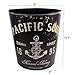 KiaoTime Vintage Rustic Decorative Anchor Design Waste Paper Basket for Bedroom, Kitchen, Bathroom, Office or Studio Trash Can Garbage Wastebasket Rubbish Bin, Black Color