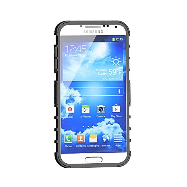 Korecase-Tire-S4-Case-Slim-Hybrid-Hard-Plastic-Soft-Silicone-Heavy-Duty-Rugged-Dual-Layer-Hybrid-Armor-Protective-Case-For-Samsung-Galaxy-S4-IV-i9500-with-Built-in-Kickstand-Black