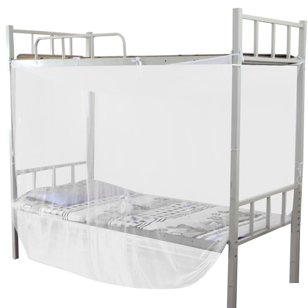 Annjom Bed Canopy Curtains, Polyester Fine Net Hole Canopy Bed Curtains Prevent Mosquito Bites for School Dormitory for Bunk Bed(95x195x150cm)