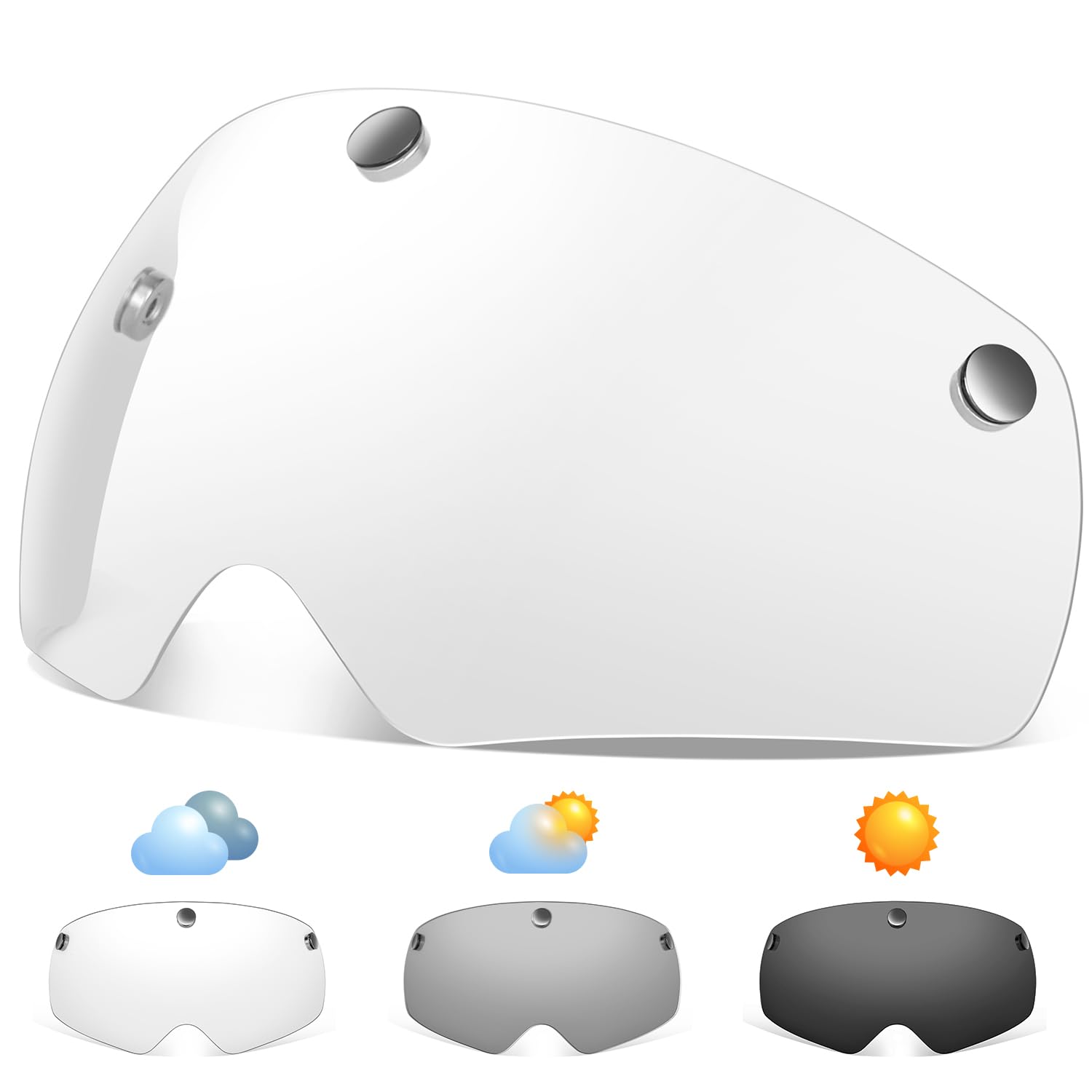 Victgoal Bike Helmet Goggles Visor Strong Magnetic Eye Shield (Photochromic)