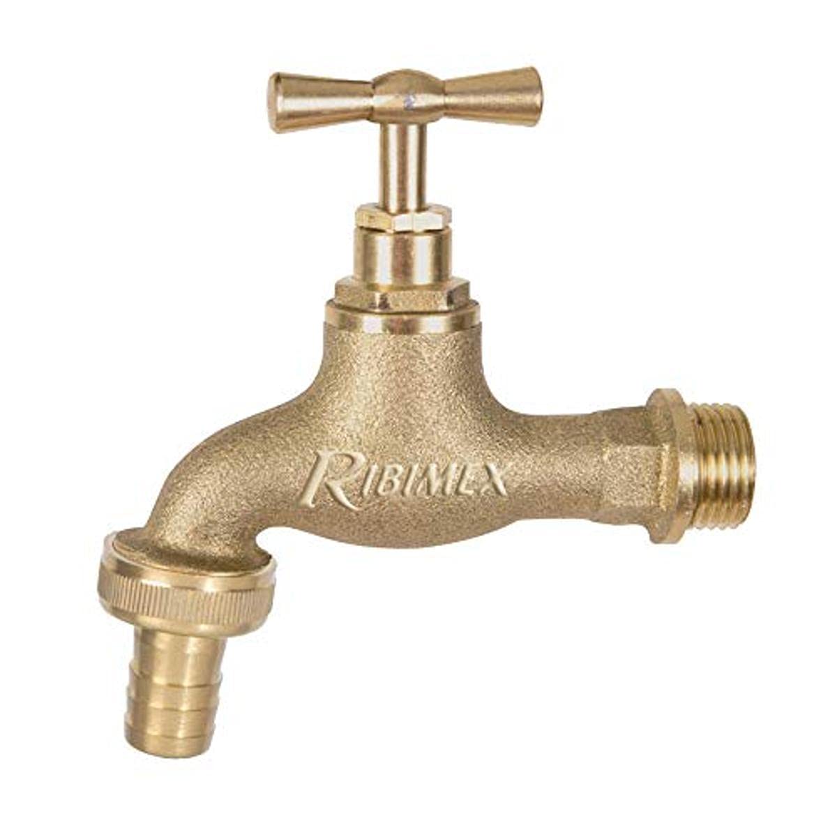 'Brass Garden Tap 1/2 + Connector Fluted.