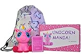 Megaleio Unicorn Mania Squishy Package With Drawstring Bag - Cute Kawaii Jumbo Squishy - Slow Rising Squishies - Squishable Pink Unicorn - Stress Ball Toy Relief - Office Gag Gifts