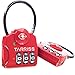 Tarriss TSA Luggage Lock with SearchAlert Indicator | Extra Large Numbers | Resettable Combination | Total Luggage Security | 2 Pack (Red)