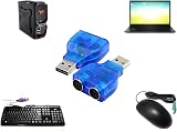 USB to PS/2 Adapter 2-Port Blue USB 2.0 3.0 1.1 Keyboard Mouse view 4