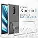 FINON Clear Perfect Body Model [ TPU Bumpers/PC ] for Xperia 1 (2019) Case with Hybrid Protective Clear and Impact Resistance - Clear