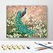 Alto Crafto Paint by Numbers for Adults, DIY Drawing Paintwork with 4 Paintbrushes and Acrylic Paints, 16”x20” Rolled Canvas Gift Decor, Green Blue Peacock Landscape Scene