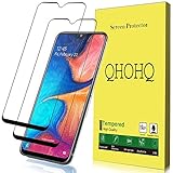 [2 Pack] QHOHQ Screen Protector for Samsung Galaxy A20,[Full Coverage] Tempered Glass Case Friendly Protection Film for Samsung Galaxy A20 (Black)