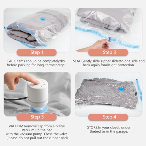 Vacuum Storage Bag with Electric Air Pump, Set Of 8, Reuse Vacuum Compression Bags Vacuum Cleaner, Vacuum Bag Duvet, Vacuum Pouch Clothing