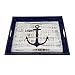 Weathered Wood Tray w/ Carved Anchor Motif