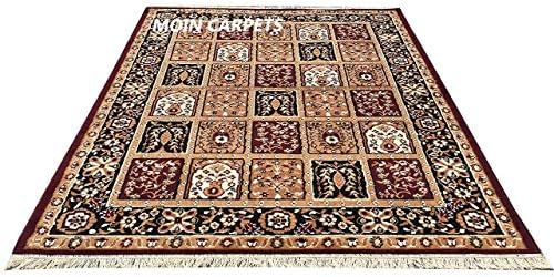 Moin Carpets Floral Traditional Carpet (Brown, Acrylic, 5 X 7 Feet)