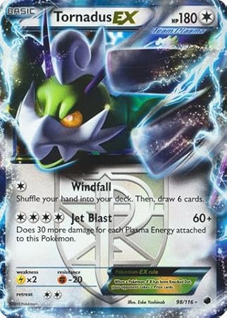 Amazon Com Pokemon Tornadus Ex 98 116 Plasma Freeze Holo Toys Games