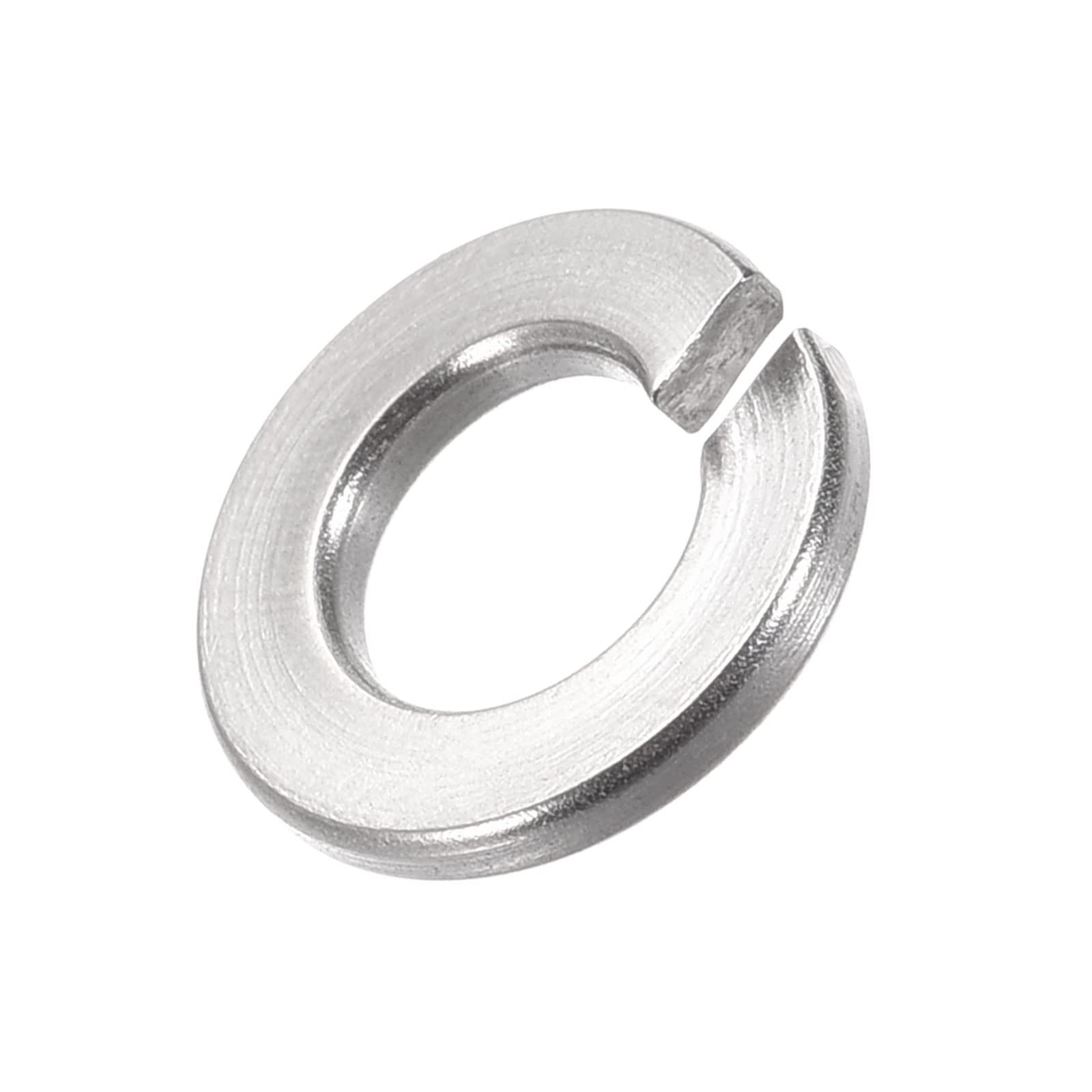 METALLIXITY Split Lock Washer (1/4") 50Pcs, 304 Stainless Steel Spring Lock Washer Elastic Gasket - for Household Applications