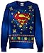 DC Comics Batman Men's Superman Logo Ugly Christmas Sweater with Led Lights, Blue, X-Large