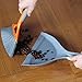 Small Dustpan and Brush Set For Table, Count Small Area Use, Small Hand Brush Snap on Dust pan with Rubber Grip,Grey/Orange