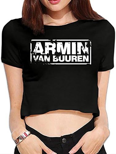 Womens Armin Van Buuren Youth Girls Tops Short Sleeve T-Shirt Bamboo Cotton Blouse Dew Navel