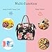 LOKASS Cooler Tote Insulated Box Water-Resistant Thermal Soft Leak Proof Liner Lunch Bags with Wide-Open for Women (P, Peony, Black Peony