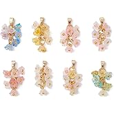Gelirda 40Pcs Acrylic Flower Pendants Frosted Floral Hang Ornament Charms for Jewelry Making Bracelets Necklaces