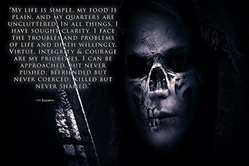 Warrior Poster Yi Sunshin Quote Motivational Quote 18x24