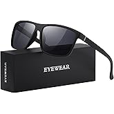 KWHZXGYY Sunglasses Men Polarized Sunglasses for Mens and Womens,Black Retro Sun Glasses Driving Fishing UV Protection