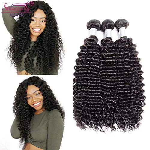 ShowJarlly Indian Deep Wave 4 Bundles 20" 22" 24" 26" 8A Grade Unprocessed Raw Virgin Indian Human Hair Bundles