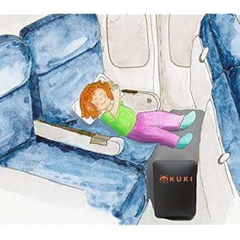 Inflatable Travel Pillow Bed / Leg Rest For Kids to Lie Down & Sleep on Long Flights, Long Distance Journeys in Cars, on Buses or Trains. Elevate YOUR Legs for Better Circulation. Gray. By KUKI