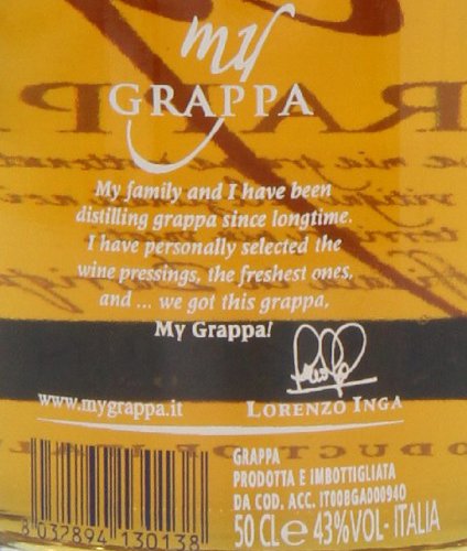 Inga My Grappa Affinata in Barrique Selection in Geschenkröhre (1 x 0.5 l) – Bild 3