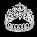 FUMUD Height 4.1'' Silver Luxurious Vintage Wedding Queen Princess Large Rhinestone Crowns And Tiaras Pageant Prom Bridal Crystal Hair Accessories (Silver)