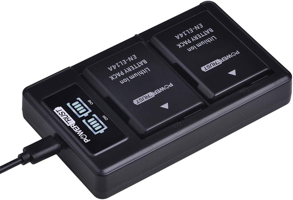 PowerTrust 2x 1500mAh EN-EL14 EN-EL14A Battery and LED Dual Charger for Nikon D5600,D3100, D3200, D3300, D3400, D3500,D5100 - Image 4