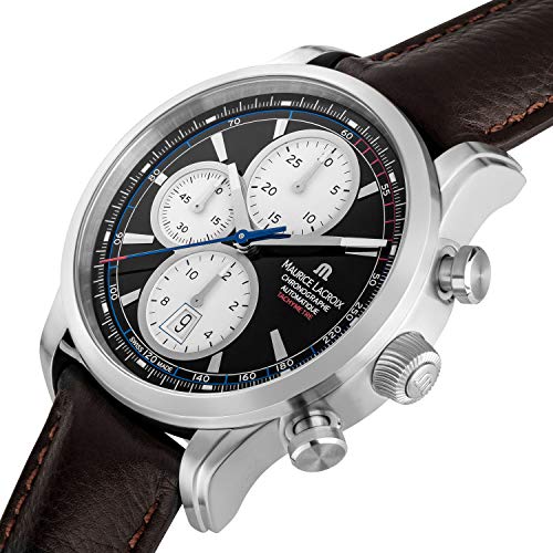 Maurice-Lacroix-Pontos-Chronographe-Automatique-Herren-Armbanduhr-Chronograph-Automatik-mit-braunem-Lederband-PT6288-SS001-330-2