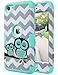 ULAK iPod Touch 7th Generation Case, iPod 6 Case, iPod Touch 5 Case, Heavy Duty Protective High Impact Design Summer Case Hybrid Skin Cover for iPod 5th/6th/7th Generation, Mint Green