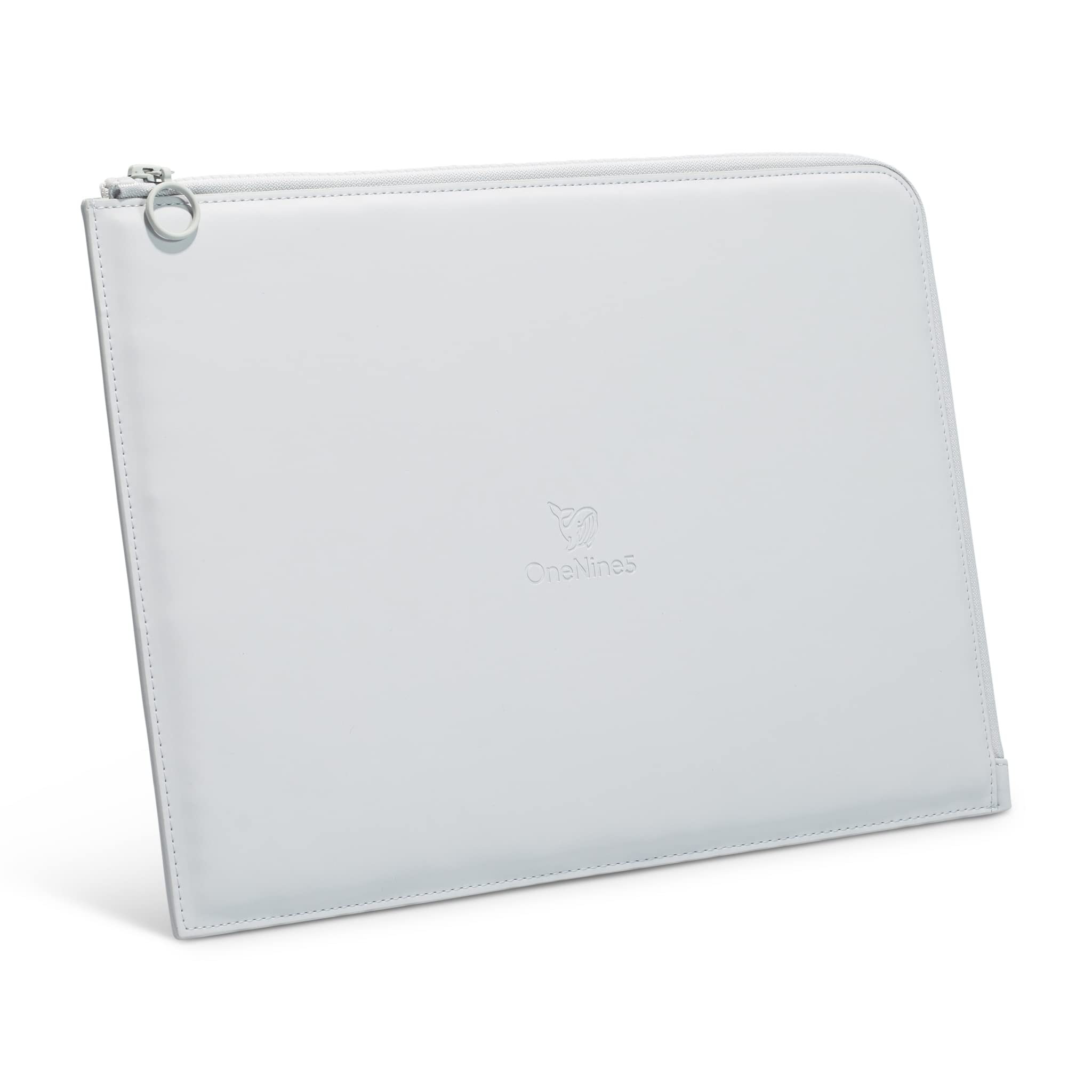 OneNine5 Eco-Friendly 13-inch Grey Laptop Sleeve with a Vegan Leather Outer, Plastic-Free Coconut Fibre Padding and 100% Recycled Plastic Lining, for MacBook & iPad