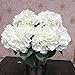 Silk Hydrangea White 5 Heads SOLEDI Artificial Flower Arrangements Bunch Bridal Bouquet Wedding Party Garden Home Decor