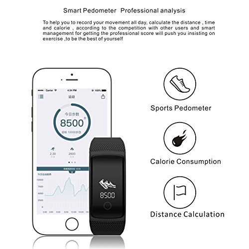 LogHog Fitness Tracker,IP67 Waterproof Sports Smart Wristband with Blood Oxygen Monitor/Blood Pressure/Heart Reate Monitor for Android Phone and IOS IPhone (Black)