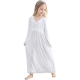MileyMarla Girls' Lace Nightgowns Soft Cotton Sleepwear Dress Toddler 3-12 Years