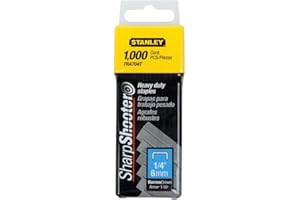 Stanley TRA704T Sharpshooter Heavy-Duty Tacker Staples, 1/4-Inch Leg Length, 1000/Box